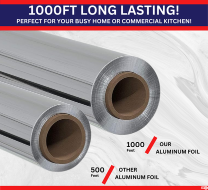 EJY IMPORT Standard Premium Aluminum Foil 12” x 1000'