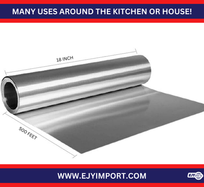 EJY IMPORT 18” x 500' Heavy Duty Aluminum Foil Wrap