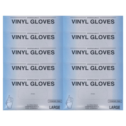EJY IMPORT Disposable Vinyl Gloves - Powder Free