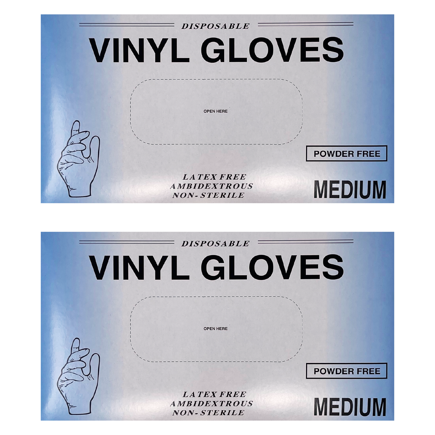EJY IMPORT Disposable Vinyl Gloves - Powder Free